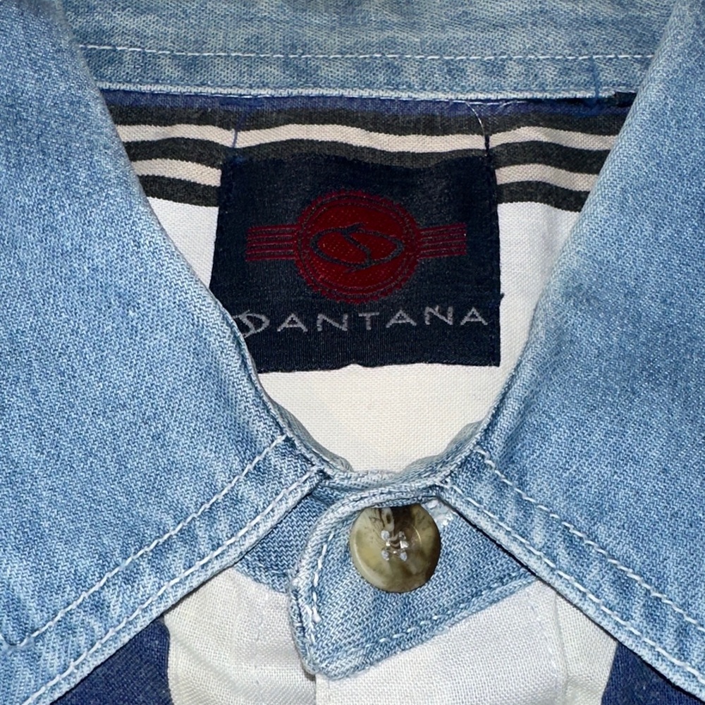 Carlos by Carlos Santana Blue Casual Button Down Shirt
